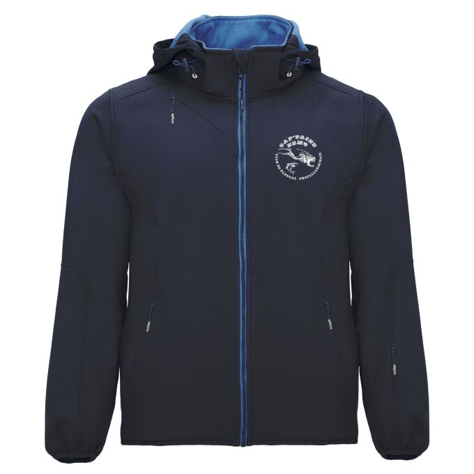 Veste Softshell Contrastée avec capuche Amovible de qualité supérieure - Marquez votre Veste Softshell Contrastée avec capuche Amovible avec votre Logo d'Entreprise (matériau de personnalisation haut de gamme, imprimé en France)